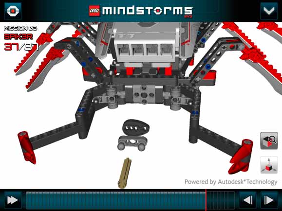 SPIK3R", o robô com aparência de escorpião na tela do aplicativo desenvolvido com a tecnologia Autodesk